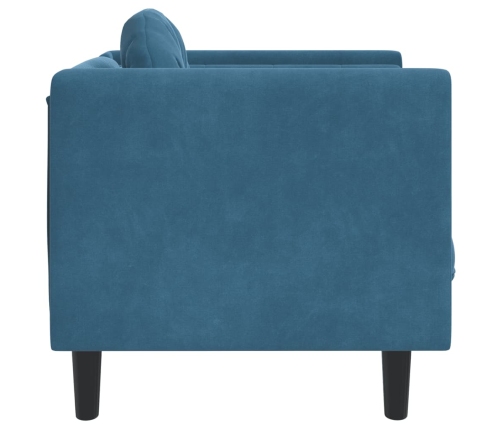 Sillón con cojín terciopelo azul