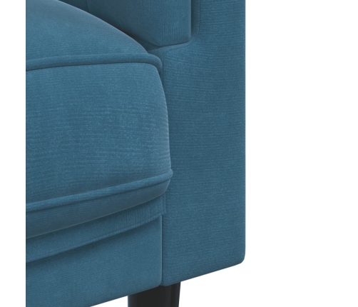 Sillón con cojín terciopelo azul