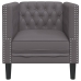 Sillón Chesterfield de cuero artificial gris