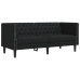 Sofá Chesterfield de 2 plazas cuero artificial negro