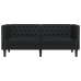 Sofá Chesterfield de 2 plazas cuero artificial negro