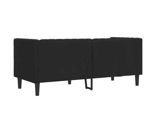 Sofá Chesterfield de 2 plazas cuero artificial negro