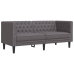 Sofá Chesterfield de 2 plazas cuero artificial gris