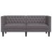 Sofá Chesterfield de 2 plazas cuero artificial gris