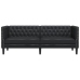 Sofá Chesterfield de 3 plazas cuero artificial negro