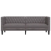 Sofá Chesterfield de 3 plazas cuero artificial gris