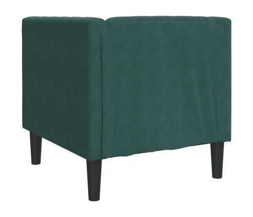 Sillón Chesterfield de terciopelo verde oscuro