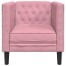 Sillón Chesterfield de terciopelo rosa