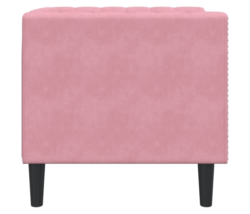 Sillón Chesterfield de terciopelo rosa