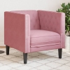 Sillón Chesterfield de terciopelo rosa