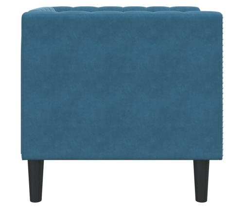 Sillón Chesterfield de terciopelo azul