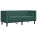 Sofá Chesterfield 2 plazas con cojines terciopelo verde oscuro