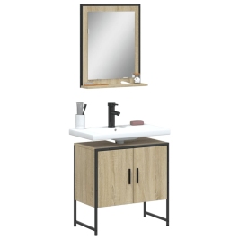 Set de muebles de baño 2 pzas madera de ingeniería roble sonoma