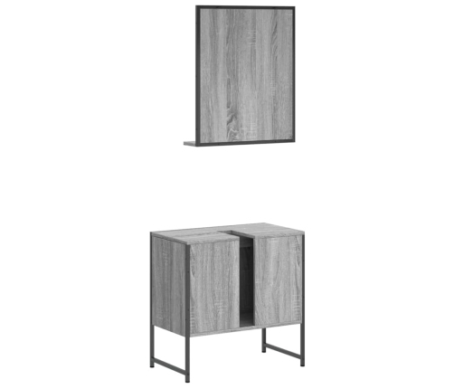 Set de muebles de baño 2 pzas madera de ingeniería gris sonoma