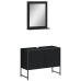 Juego de muebles de baño 2 pzas madera de ingeniería negro
