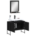 Juego de muebles de baño 2 pzas madera de ingeniería negro