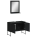Juego de muebles de baño 2 pzas madera de ingeniería negro