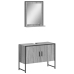 Set de muebles de baño 2 pzas madera de ingeniería gris sonoma