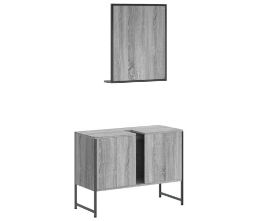 Set de muebles de baño 2 pzas madera de ingeniería gris sonoma