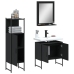 Set de muebles de baño 3 piezas madera contrachapada negro