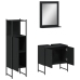 Set de muebles de baño 3 piezas madera contrachapada negro