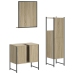 Set de muebles de baño 3 pzas madera contrachapada roble sonoma