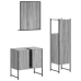 Set de muebles de baño 3 pzas madera contrachapada gris sonoma