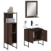 Set de muebles de baño 3 pzas madera contrachapada roble marrón