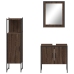 Set de muebles de baño 3 pzas madera contrachapada roble marrón