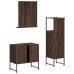 Set de muebles de baño 3 pzas madera contrachapada roble marrón