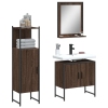 Set de muebles de baño 3 pzas madera contrachapada roble marrón