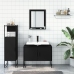 Set de muebles de baño 3 piezas madera contrachapada negro