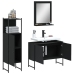 Set de muebles de baño 3 piezas madera contrachapada negro