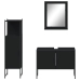 Set de muebles de baño 3 piezas madera contrachapada negro