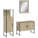 Set de muebles de baño 3 pzas madera contrachapada roble sonoma