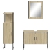 Set de muebles de baño 3 pzas madera contrachapada roble sonoma