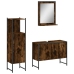 Set de muebles baño 3 pzas madera contrachapada roble ahumado