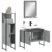 Set de muebles de baño 3 pzas madera contrachapada gris sonoma