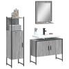 Set de muebles de baño 3 pzas madera contrachapada gris sonoma