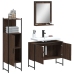 Set de muebles de baño 3 pzas madera contrachapada roble marrón