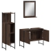 Set de muebles de baño 3 pzas madera contrachapada roble marrón