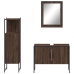 Set de muebles de baño 3 pzas madera contrachapada roble marrón