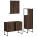 Set de muebles de baño 3 pzas madera contrachapada roble marrón