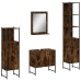 Set de muebles de baño 4 piezas madera contrachapada roble humo