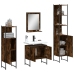 Set de muebles de baño 4 piezas madera contrachapada roble humo