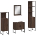 Set de muebles de baño 4 pzas madera contrachapada marrón roble