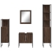 Set de muebles de baño 4 pzas madera contrachapada marrón roble