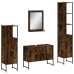 Set de muebles de baño 4 piezas madera contrachapada roble humo