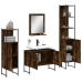 Set de muebles de baño 4 piezas madera contrachapada roble humo