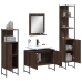 Set de muebles de baño 4 pzas madera contrachapada marrón roble